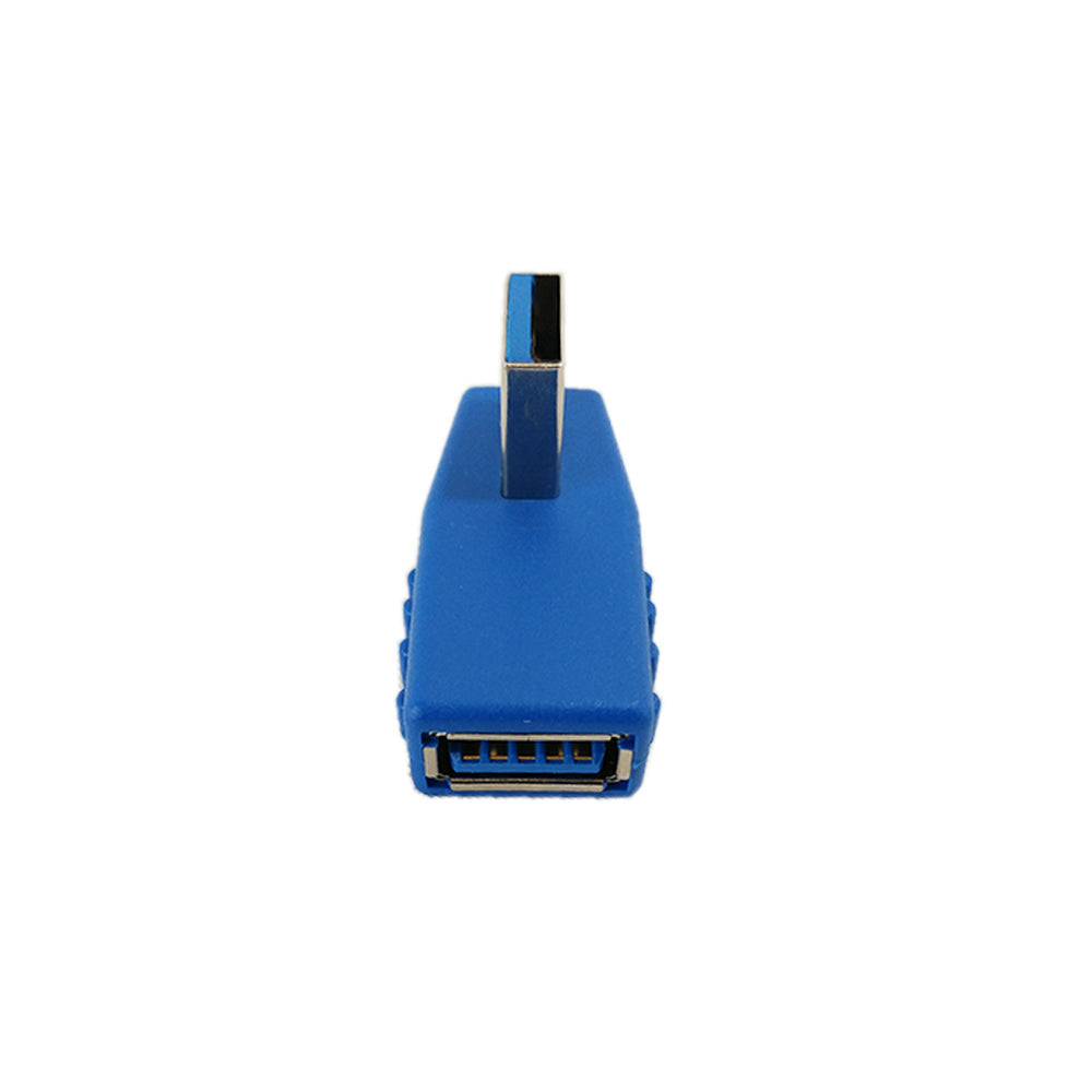 USB 3.0 Left Angle A Male to A Female Adapter - Blue