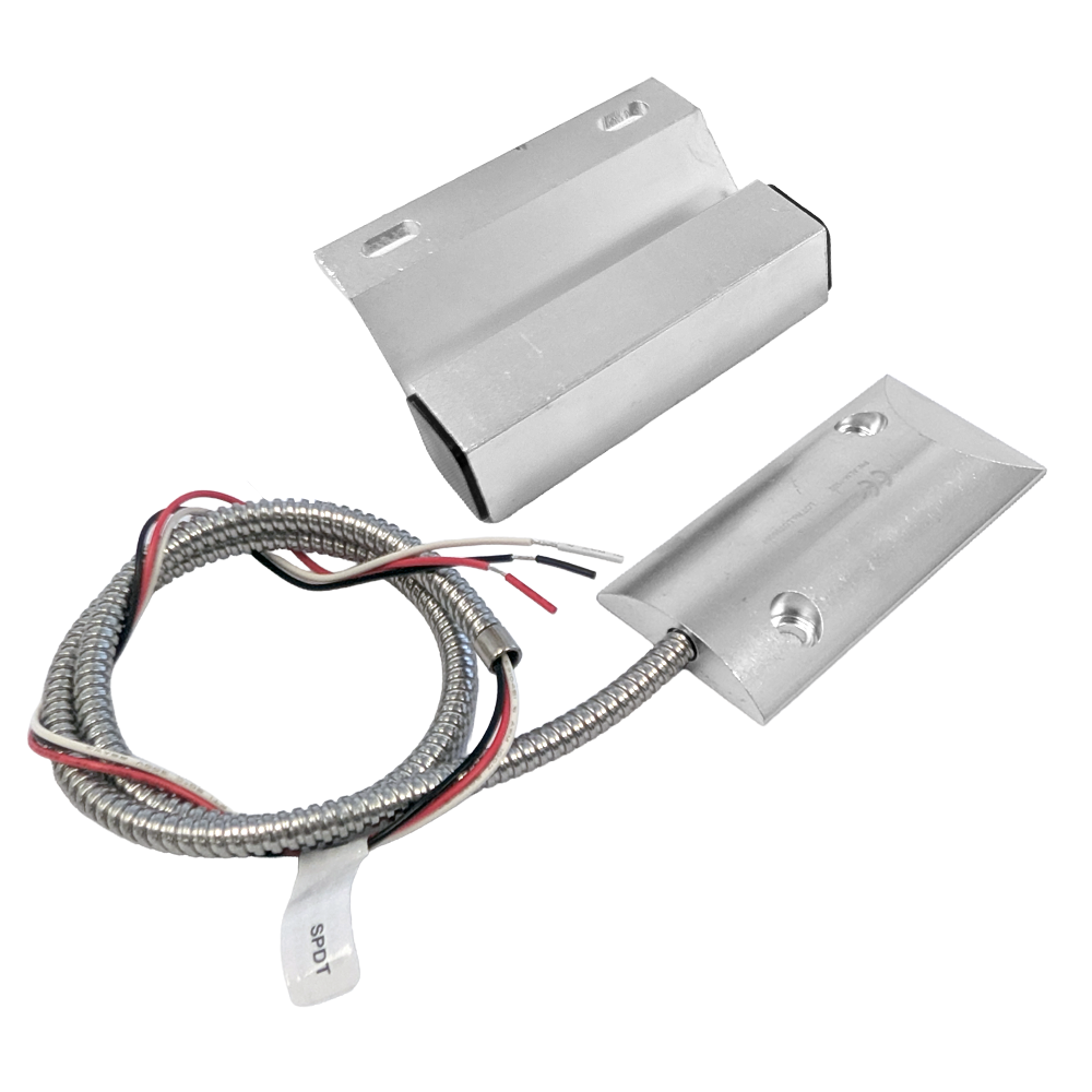Armored Overhead Magnetic Contact Sensor with Z Bracket for Alarm Systems - SPDT