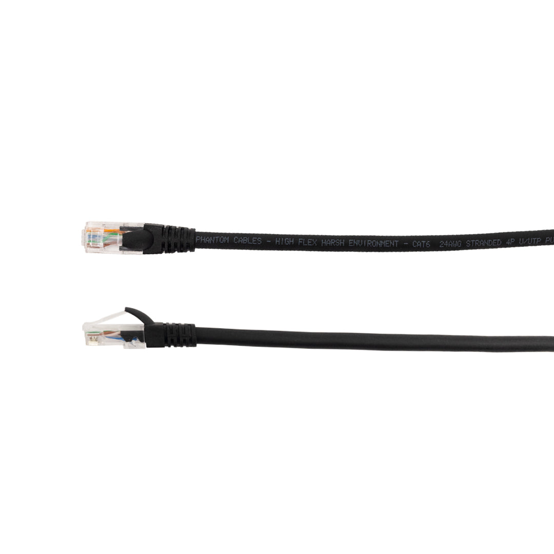 Premium Phantom Cables RJ45 to RJ45 CAT6 UTP Heavy Duty Pro-AV Cable - Black