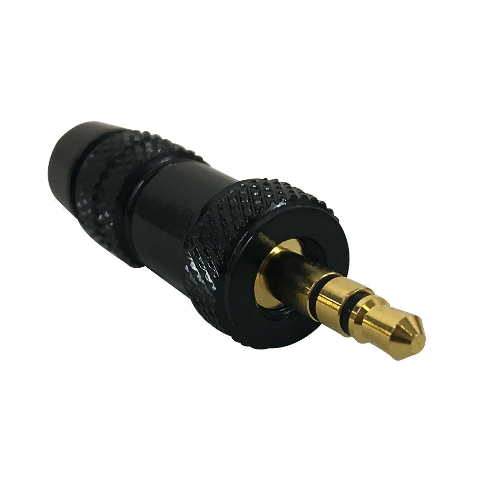 Premium 3.5mm Locking Stereo Male Solder Connector (6.3mm ID) - Black