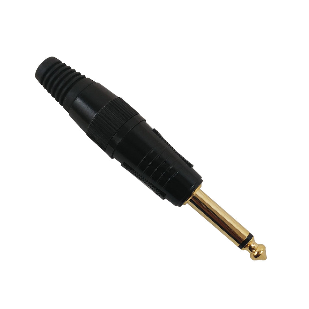 TS (1/4 inch) Mono Male Solder Connector - Black