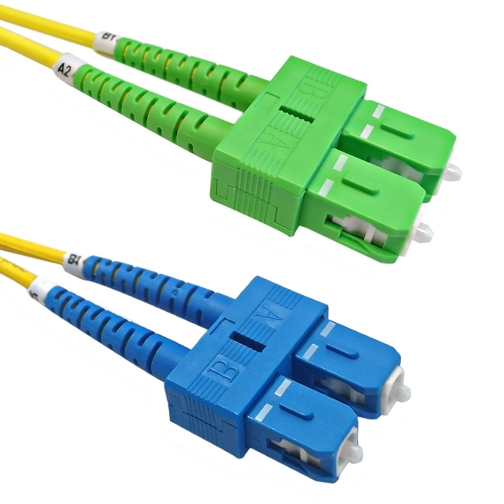 OS2 Singlemode Duplex SC to SC/APC 9 Micron - Fiber Optic Patch Cable - LSZH/OFNR