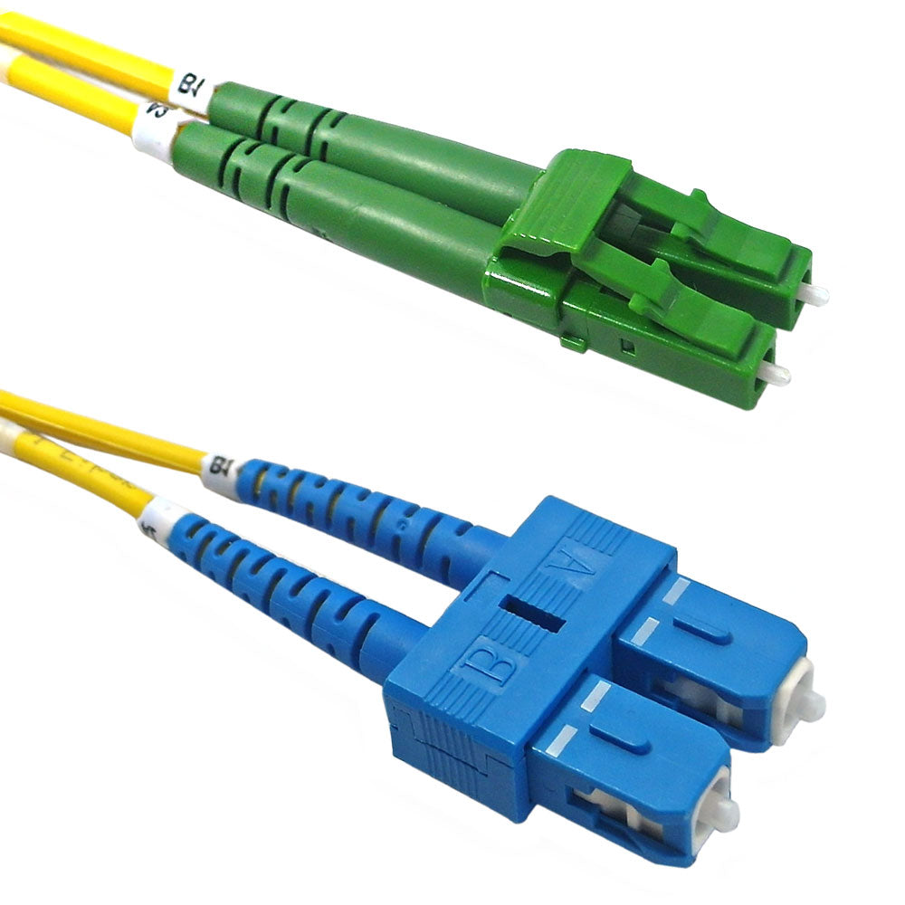 OS2 Singlemode Duplex LC/APC to SC 9 Micron - Fiber Optic Patch Cable - LSZH/OFNR