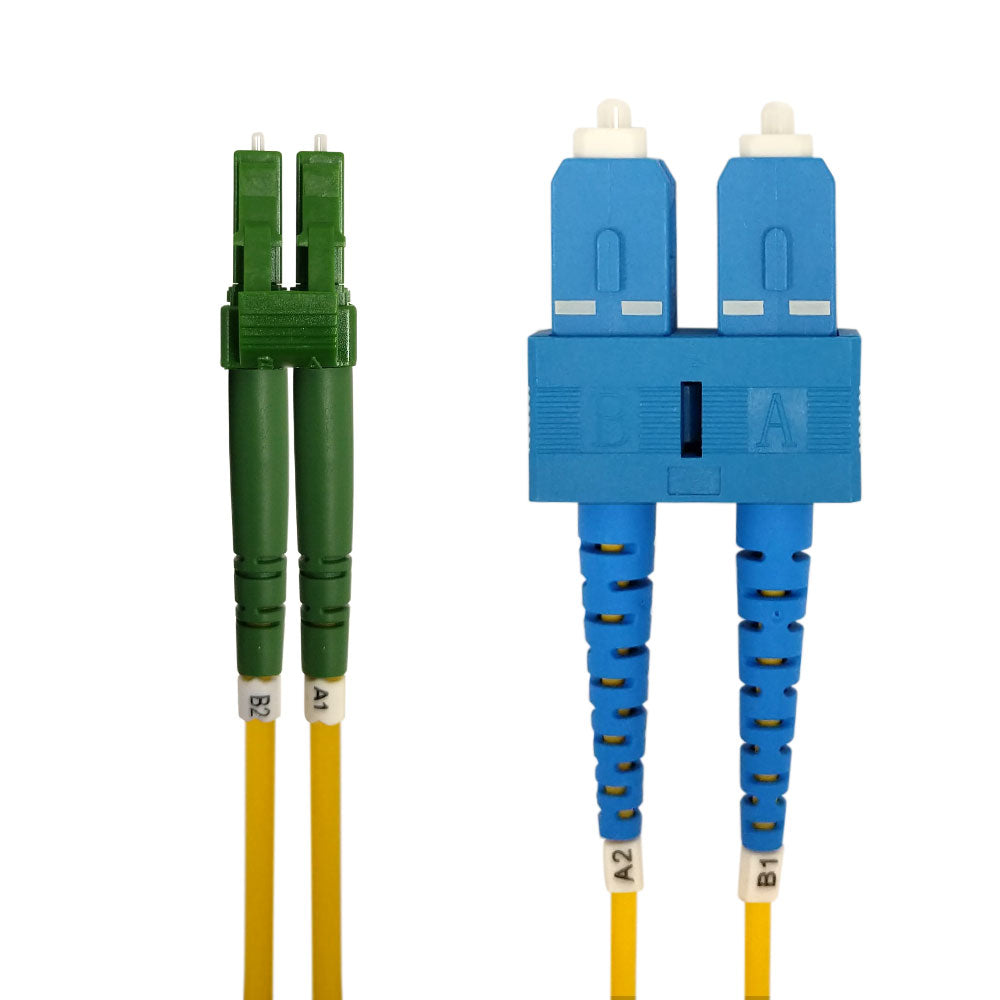 OS2 Singlemode Duplex LC/APC to SC 9 Micron - Fiber Optic Patch Cable - LSZH/OFNR