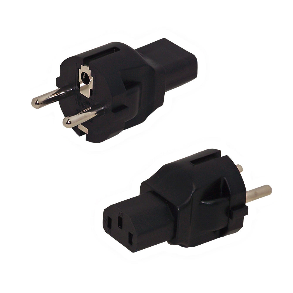SCHUKO CEE 7/7 (Euro) Male to C13 Power Adapter