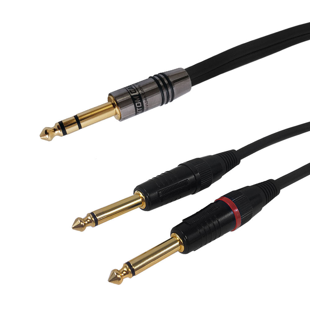 Premium Phantom Cables 1/4 inch TRS Male to 2x 1/4 inch TS Male Audio Cable FT4
