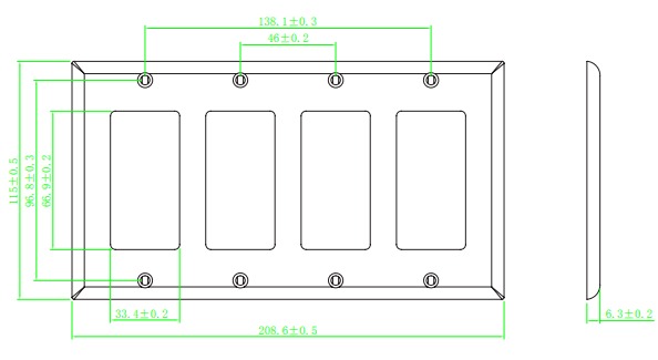 Decora Four Gang - Stainless Steel Wall Plate