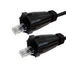 RJ45 Male with IP68 Shroud to RJ45 Male with IP68 Shroud Cat6a UTP Outdoor UV / Direct Burial Patch Cable - Black