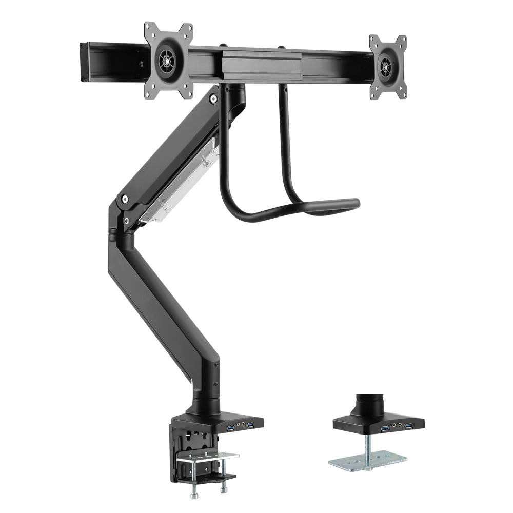 Dual Screen Desktop Display Mount - Full Motion - Fits Monitors 17 to 32 inch
