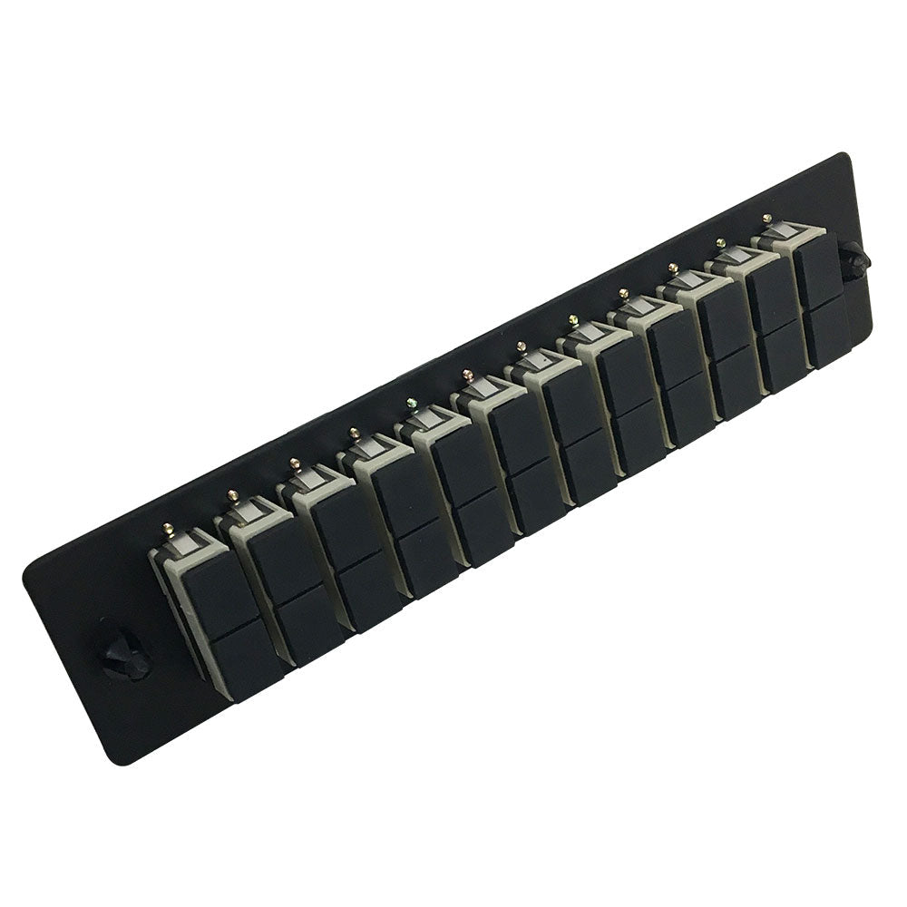 Loaded Adapter Panel with 12 x Duplex SC/PC Multimode (Non-LGX) - Black
