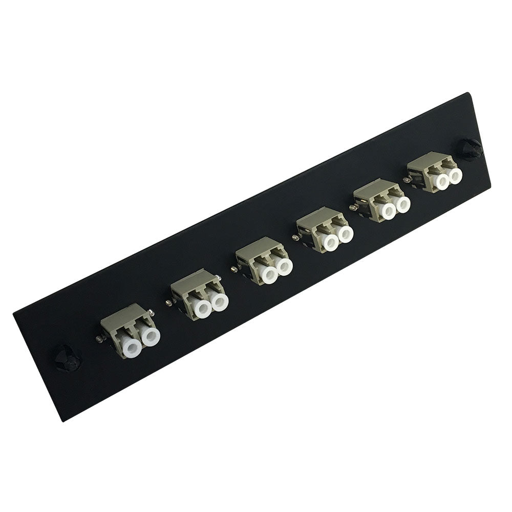Loaded Adapter Panel with 6x Duplex LC/PC Multimode (Non-LGX) - Black