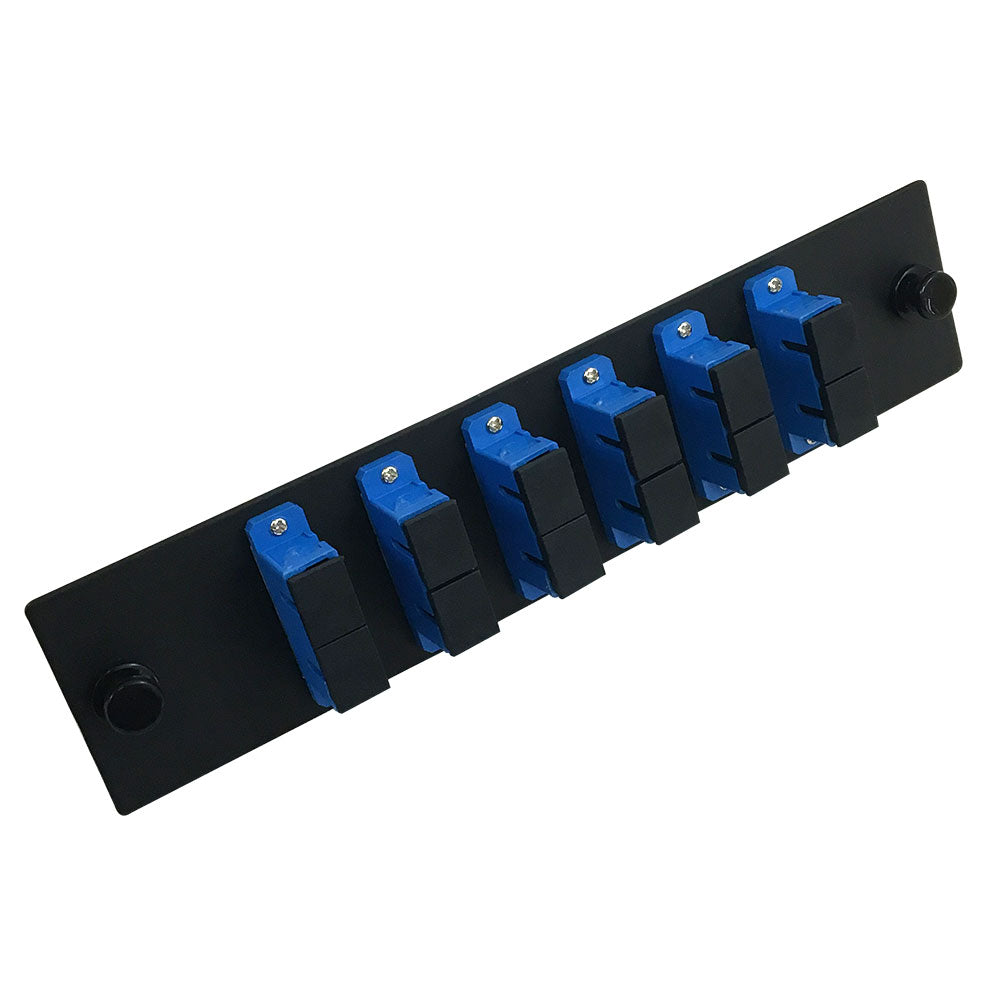 Loaded Adapter Panel with 6 x Duplex SC/UPC Singlemode (Non-LGX) - Black
