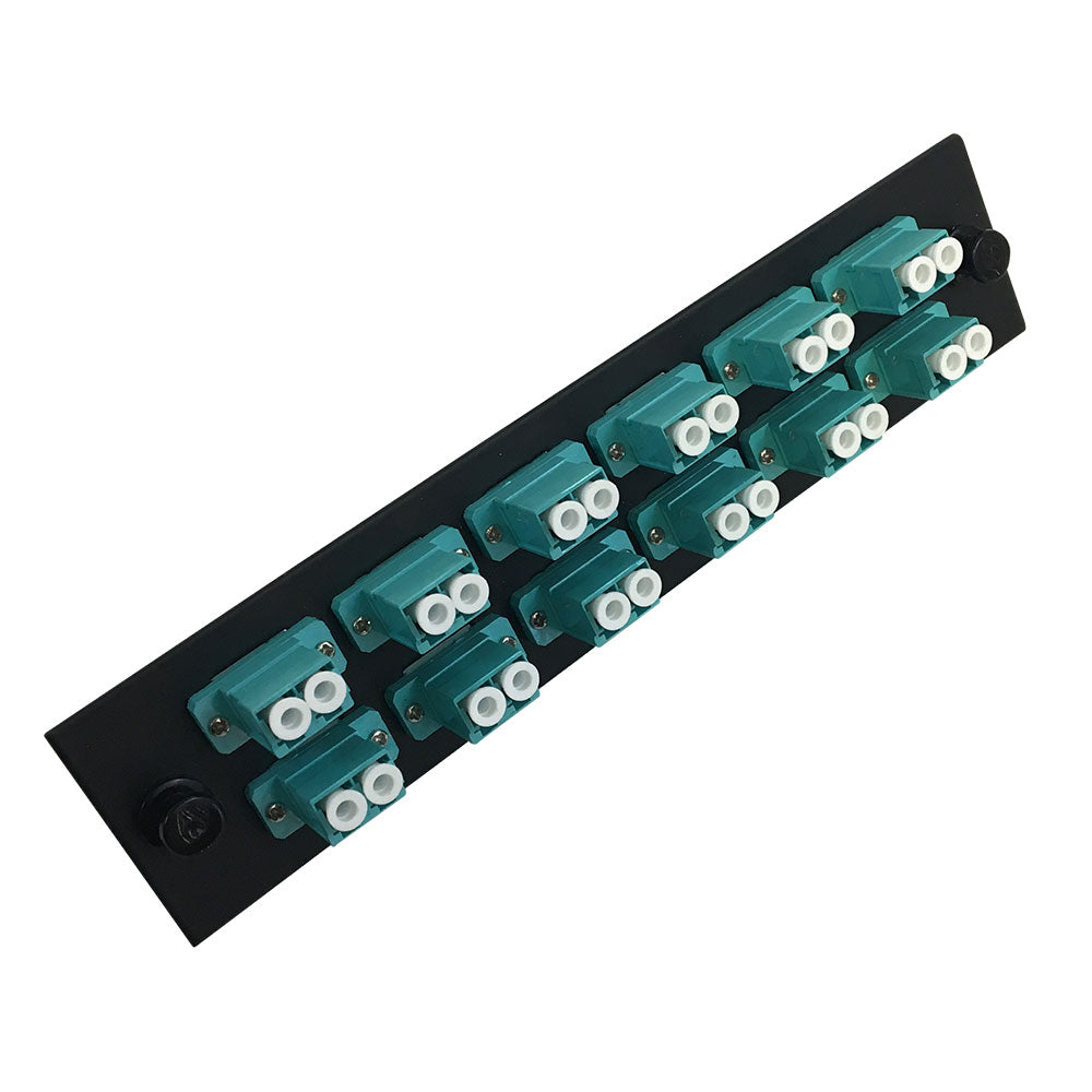 Loaded Adapter Panel with 12x Duplex LC/PC Multimode 10G (Non-LGX) - Black