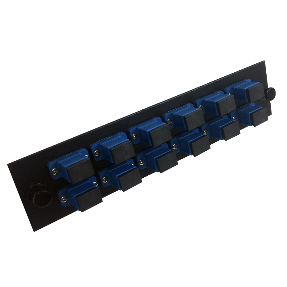 Loaded Adapter Panel with 12x Simplex SC/UPC Singlemode (Non-LGX) - Black
