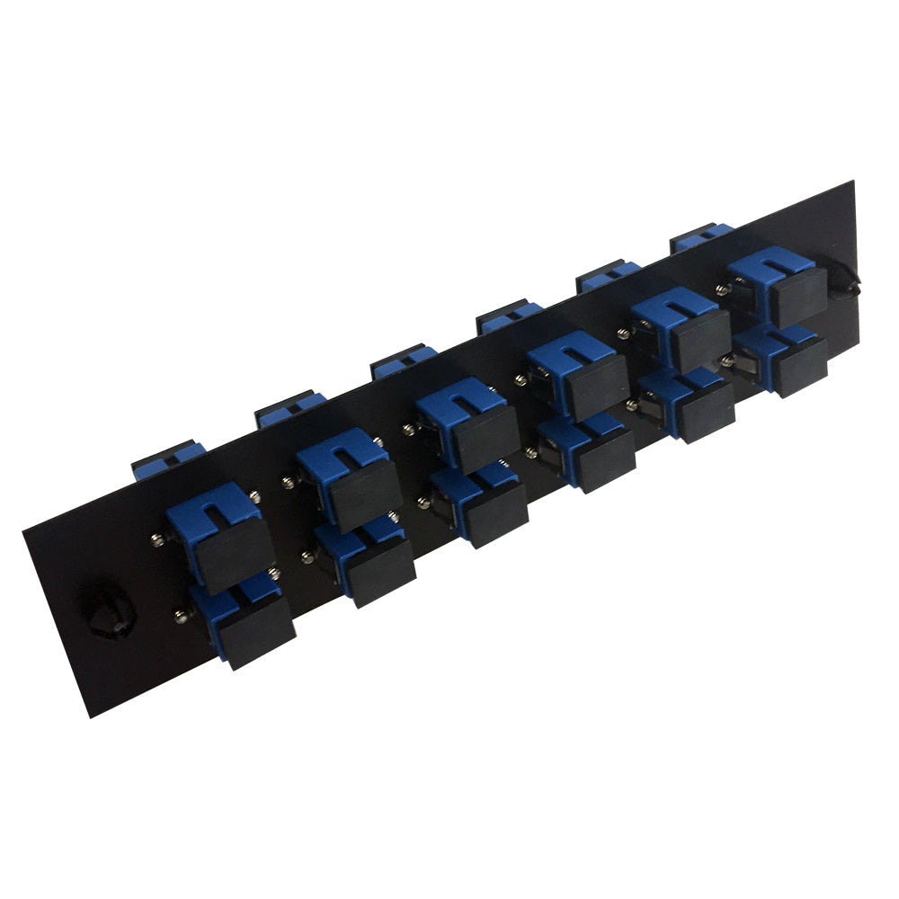 Loaded Adapter Panel with 12x Simplex SC/UPC Singlemode (Non-LGX) - Black