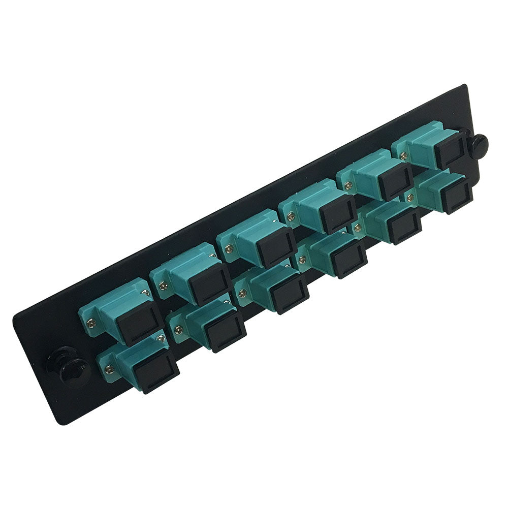 Loaded Adapter Panel with 12x Simplex SC/PC Multimode 10G (Non-LGX) - Black