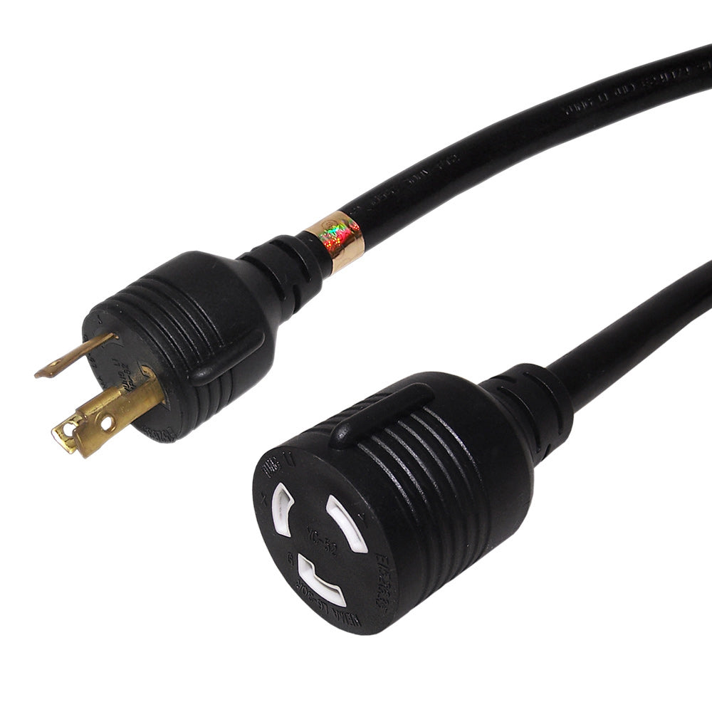 15ft NEMA L6-30P to NEMA L6-30R Power Cable - 10AWG - SJT Jacket (250V 30A)