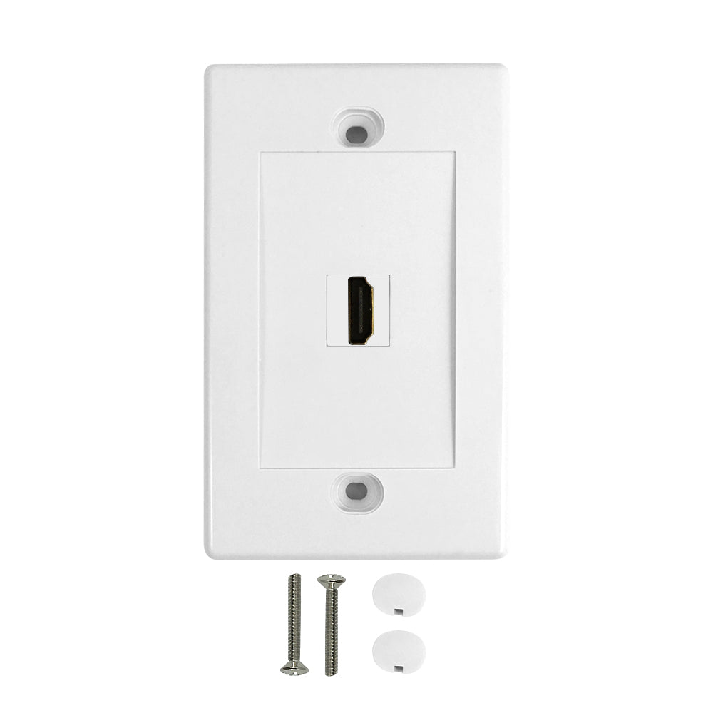 1-Port HDMI Wall Plate Kit - White