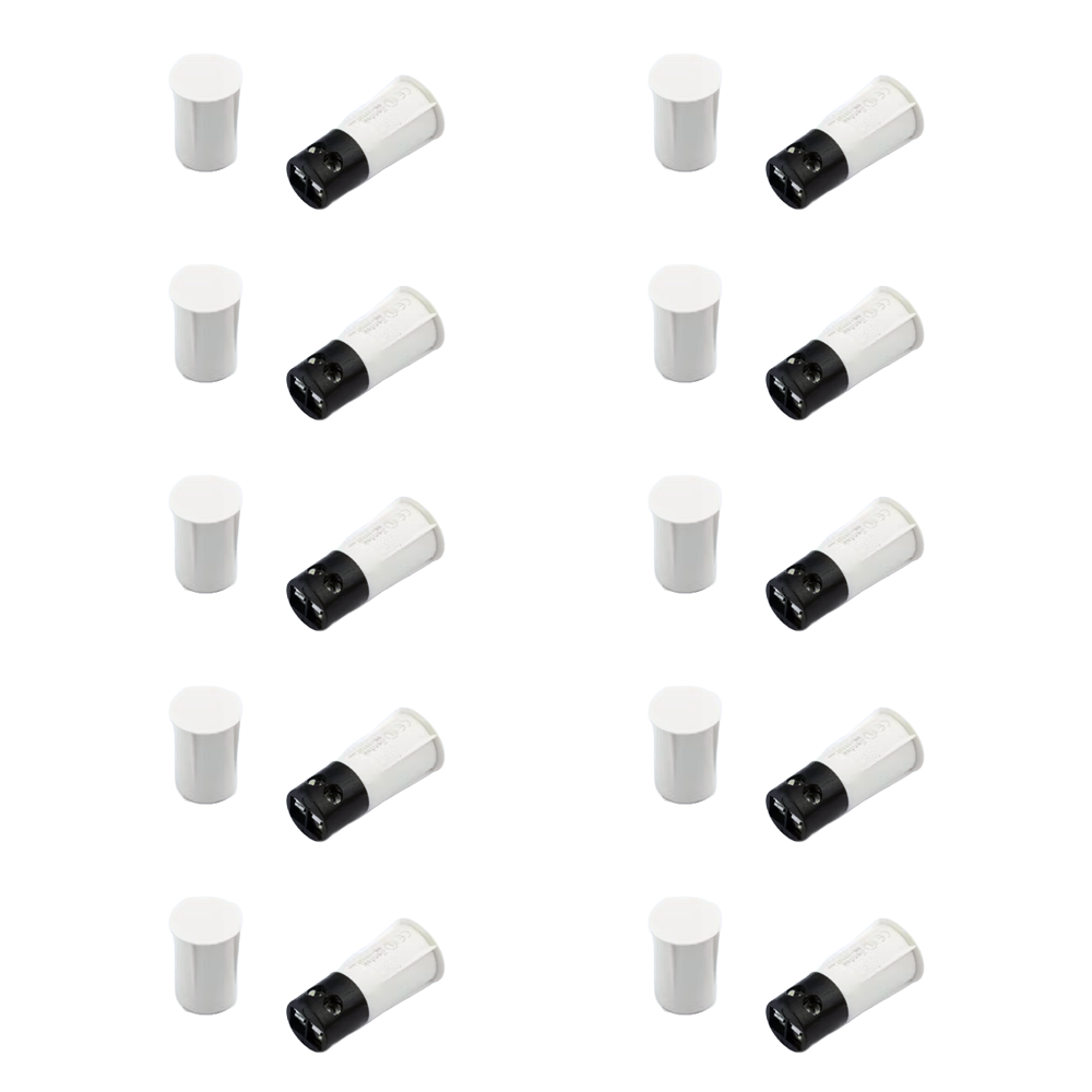 3/8 Inch Recessed Magnetic Contact Sensor with Screw Terminal for Alarm Systems - White (Pack of 10)
