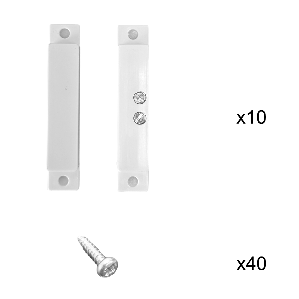 Surface Mount Magnetic Contact Sensor with Screw Terminal for Alarm Systems - White (Pack of 10)