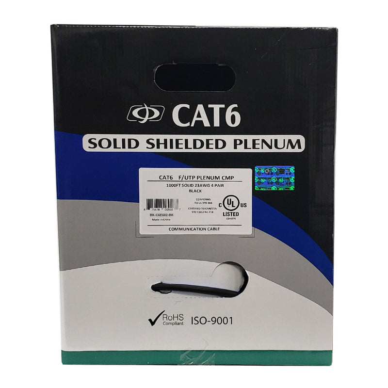 1000ft CAT6 550Mhz Solid Shielded F/UTP 23AWG CMP Plenum Bulk Cable