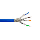 1000ft 4 Pair CAT8 22 AWG Solid Shielded S/FTP CMR Riser Bulk Cable - BLUE