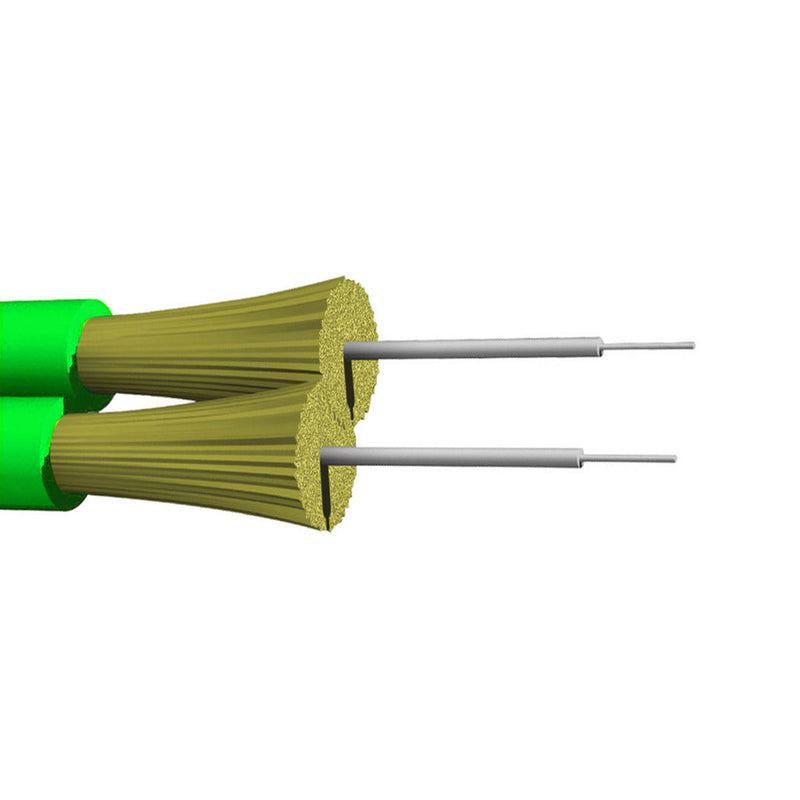 OS2 Singlemode 9 Micron (Corning) Duplex Zip Cord - 2mm Jacket - OFNR Riser Fiber Bulk Cable (per meter) - 2-strand