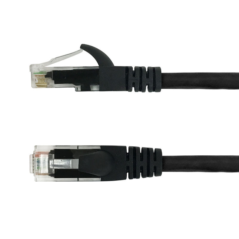 RJ45 Cat6a UTP 10GB Molded Patch Cable - Premium Fluke® Patch Cable Certified - CMR Riser Rated - Black