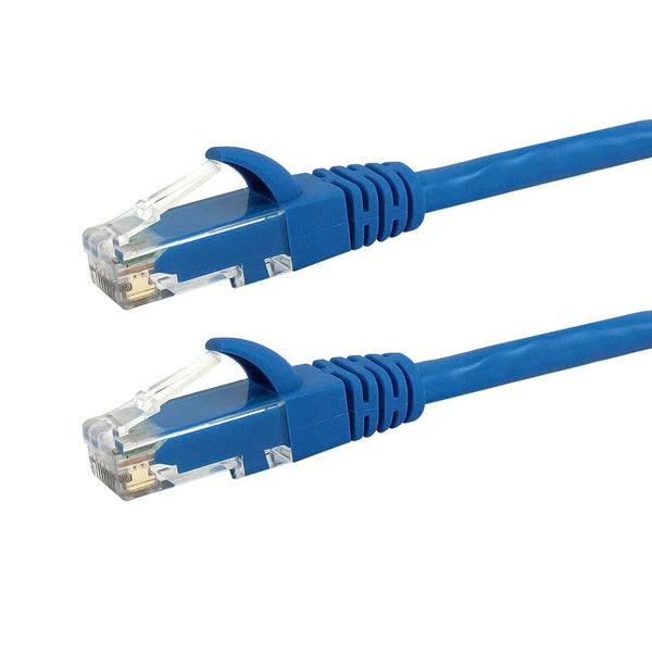 RJ45 Cat6a UTP 10GB Molded Patch Cable - Premium Fluke® Patch Cable Certified - CMR Riser Rated - Blue