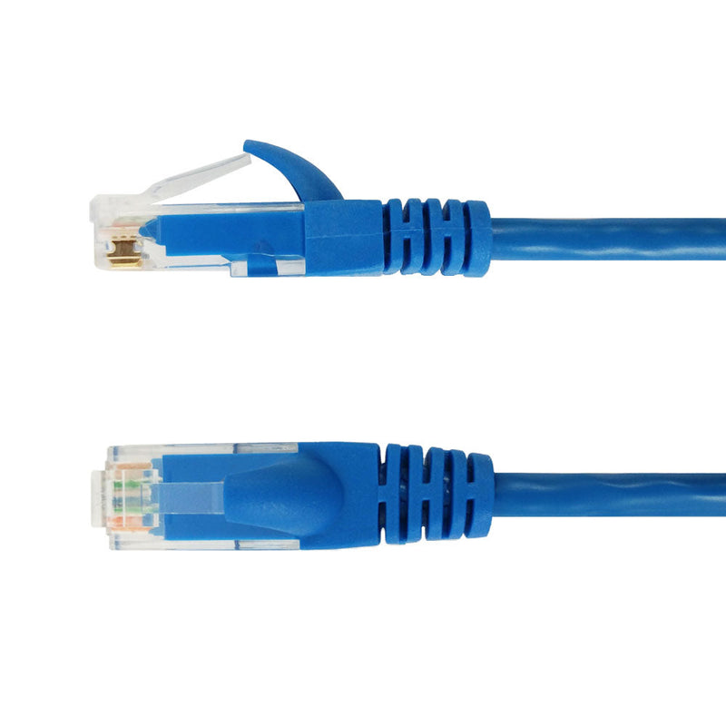 RJ45 Cat6a UTP 10GB Molded Patch Cable - Premium Fluke® Patch Cable Certified - CMR Riser Rated - Blue