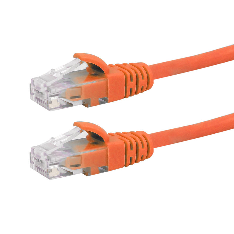 RJ45 Cat6a UTP 10GB Molded Patch Cable - Premium Fluke® Patch Cable Certified - CMR Riser Rated - Orange