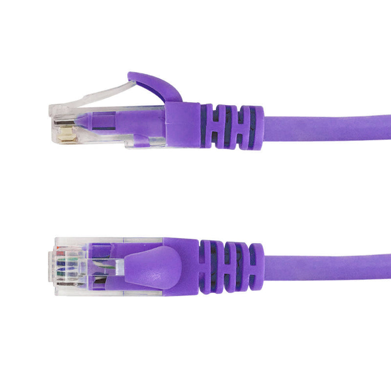 RJ45 Cat6a UTP 10GB Molded Patch Cable - Premium Fluke® Patch Cable Certified - CMR Riser Rated - Purple