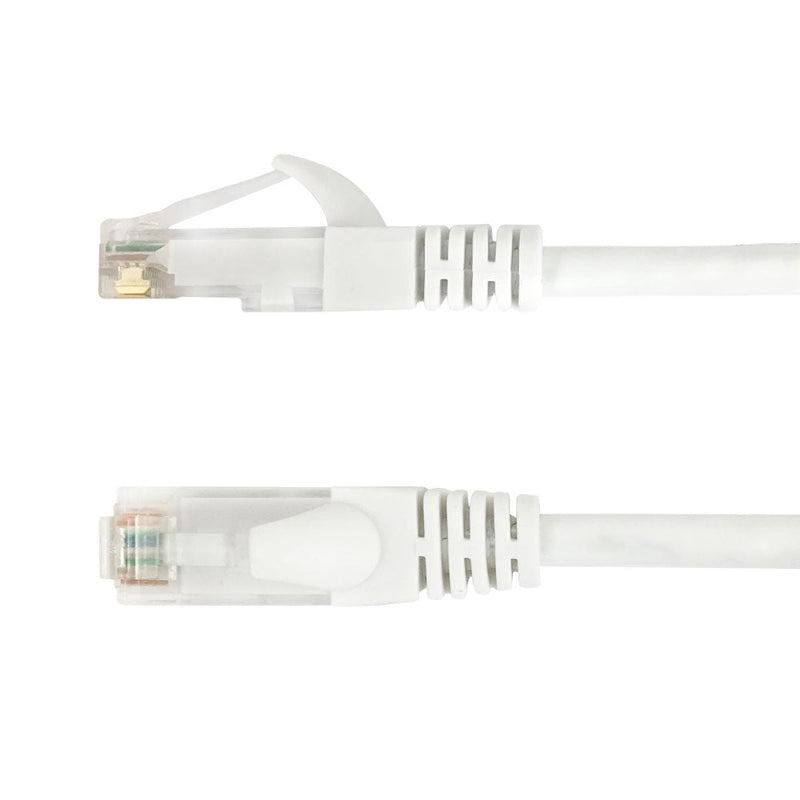 RJ45 Cat6a UTP 10GB Molded Patch Cable - Premium Fluke® Patch Cable Certified - CMR Riser Rated - White