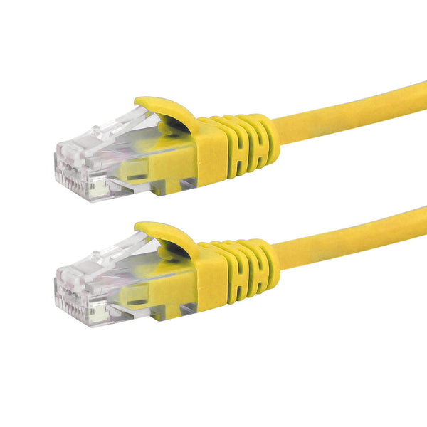 RJ45 Cat6a UTP 10GB Molded Patch Cable - Premium Fluke® Patch Cable Certified - CMR Riser Rated - Yellow