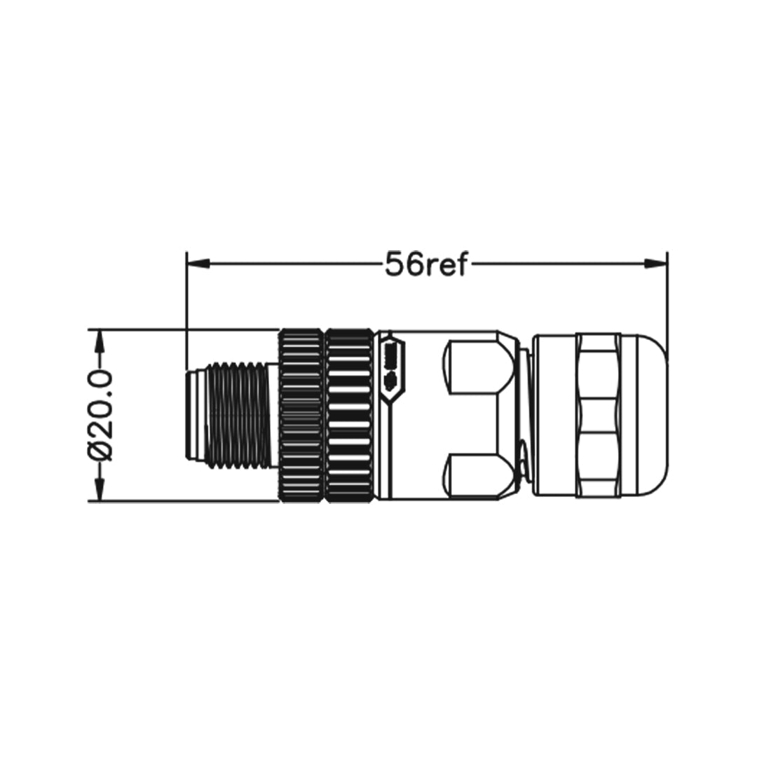 M12 4-pin D-Code Male Connector