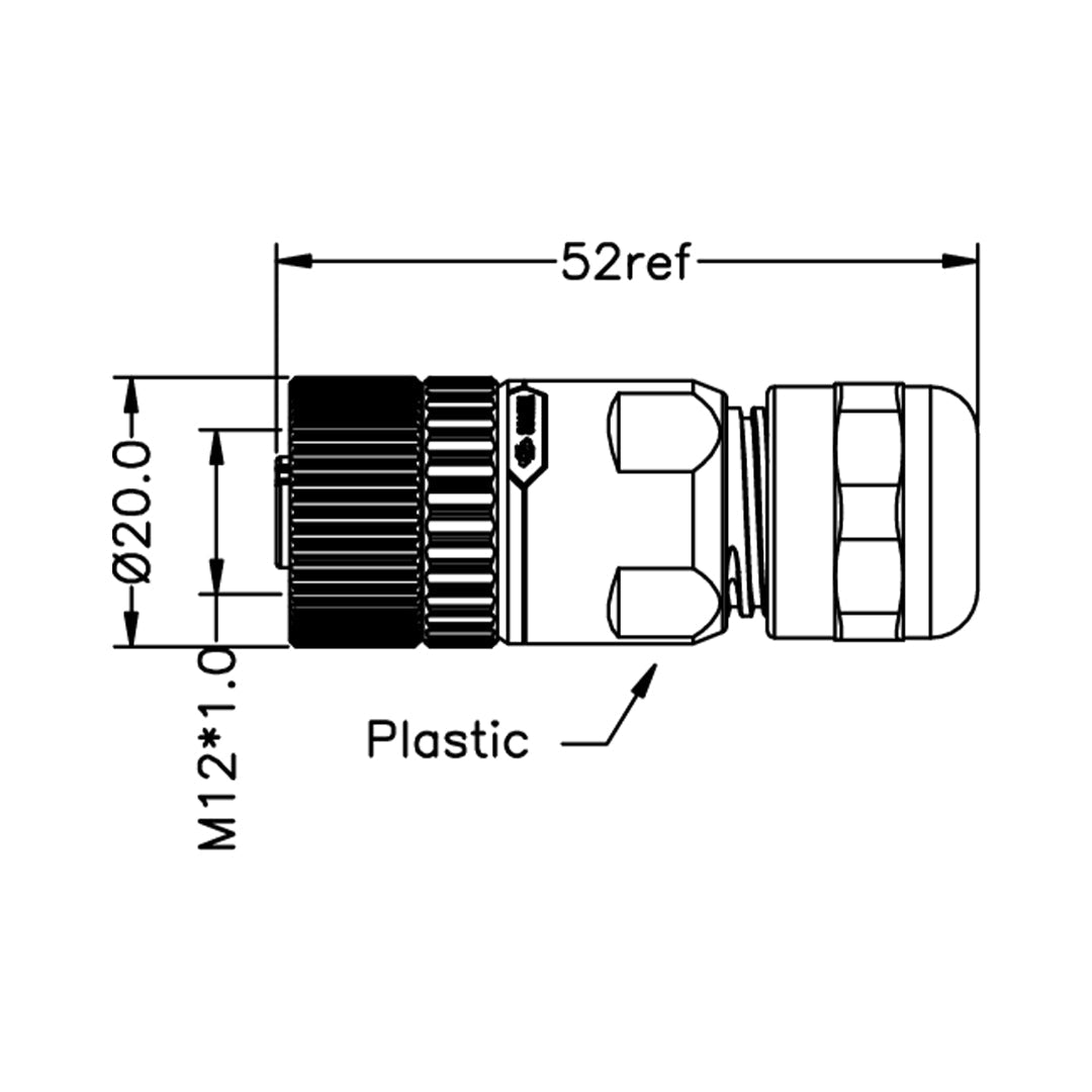 D Code Female Connector M12 4-pin D-Code Female Connector