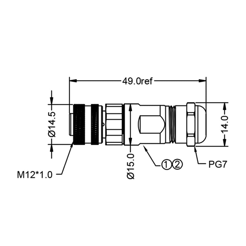 M12 8-pin X-Code Female Connector