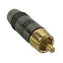 RCA Male Solder Connector (7.5mm OD) - Black