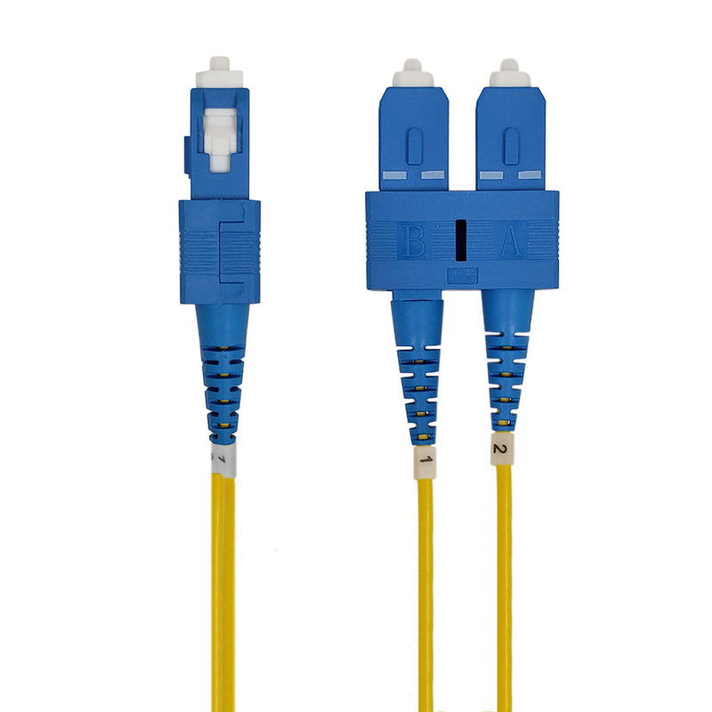 OS2 Singlemode Duplex SC/SC 9 Micron Short Boots - Fiber Optic Patch Cable - 1.6mm Jacket - OFNP Plenum