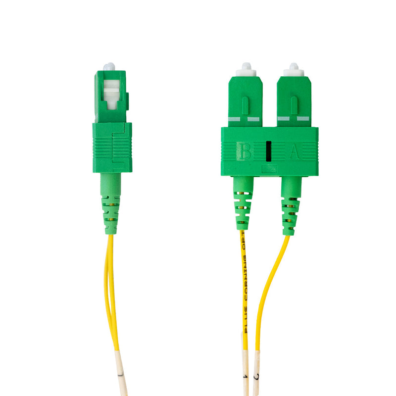 OS2 Singlemode Duplex SC/APC to SC/APC 9 Micron - Fiber Optic Patch Cable - 1.2mm Jacket - OFNR