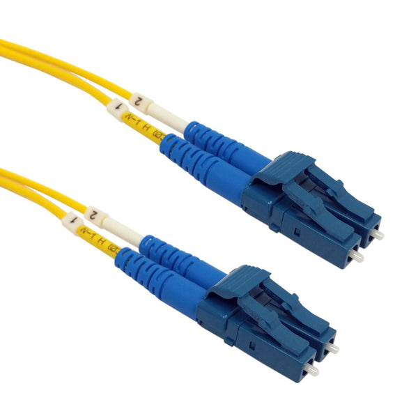 OS2 Singlemode Duplex LC/LC 9 Micron Short Boots - Fiber Optic Patch Cable - 1.6mm Jacket - OFNP Plenum