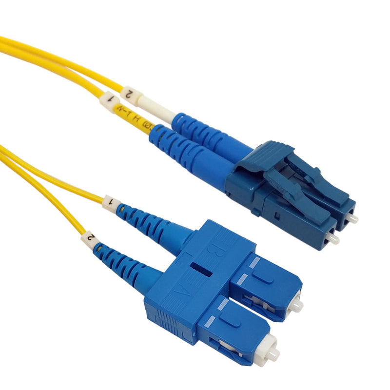 OS2 Singlemode Duplex LC/SC 9 Micron Short Boots - Fiber Optic Patch Cable - 1.6mm Jacket - OFNP Plenum