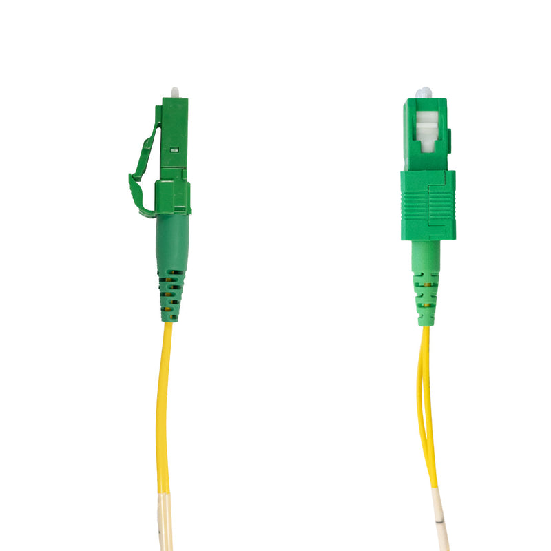 OS2 Singlemode Duplex LC/APC to SC/APC 9 Micron - Fiber Optic Patch Cable - 1.2mm Jacket - OFNR