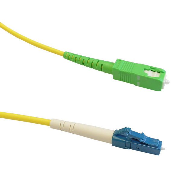 OS2 Singlemode Simplex LC to SC/APC 9 Micron - Fiber Optic Patch Cable - 3mm Jacket - LSZH/OFNR