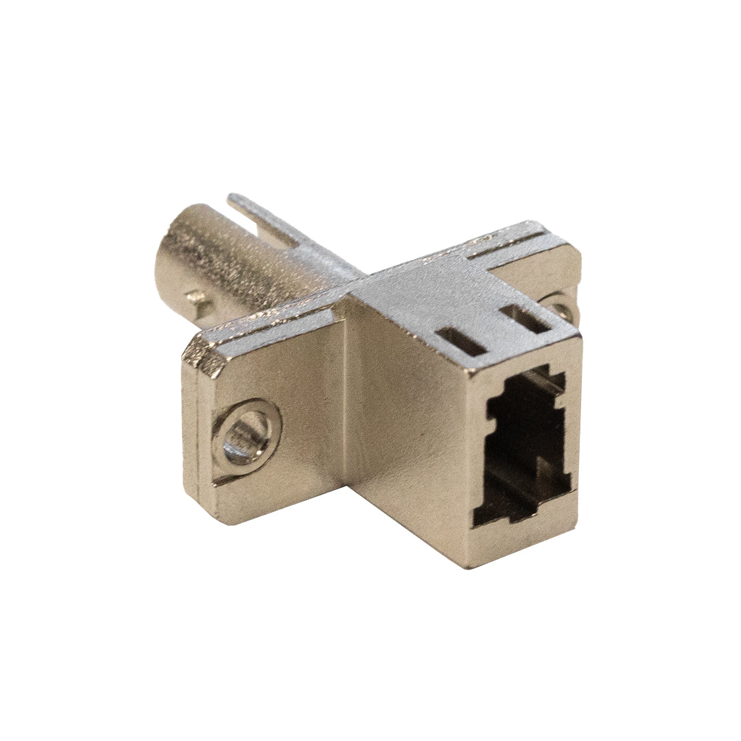 ST/LC Fiber Hybrid Adapter F/F SM/MM Simplex Ceramic Panel Mount, Metal
