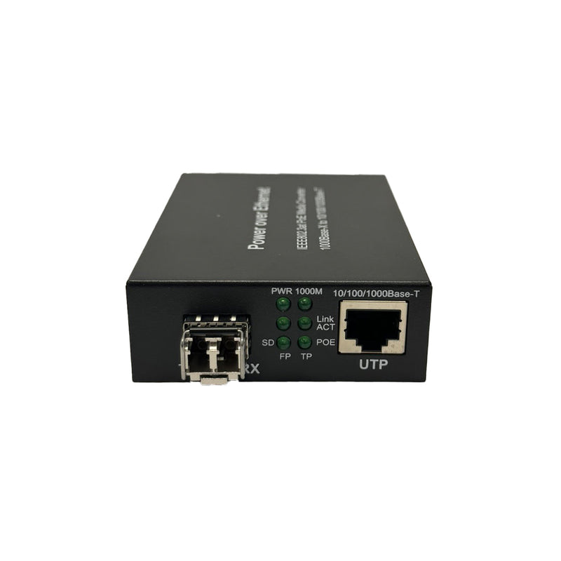 10/100/1000 Multimode Media Converter 500m LC (850nm) with PoE+