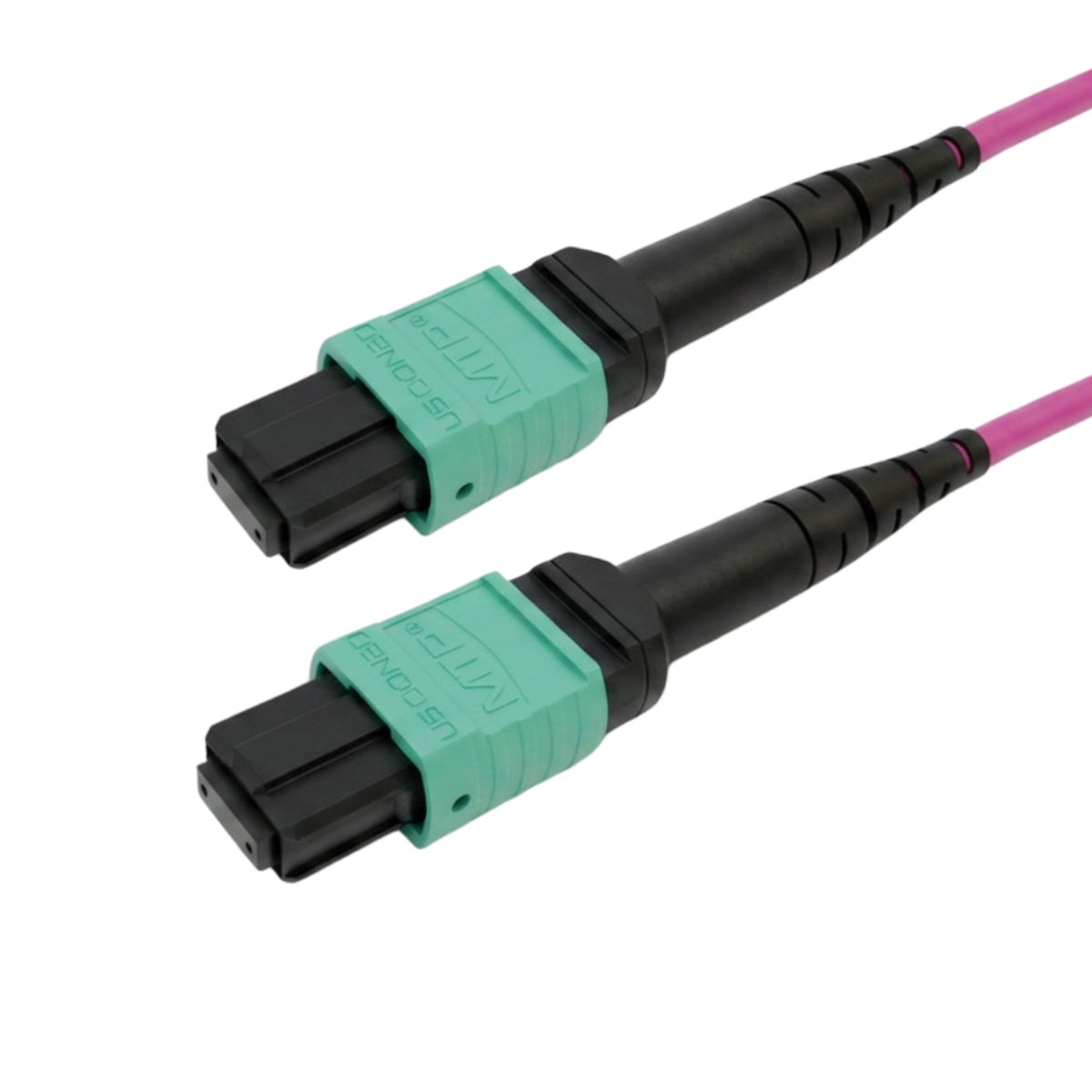 12 Fiber Multimode OM4 MTP® Female (No Guide Pins) To MTP® Female (No Guide Pins) - OFNP Plenum - Erika Violet