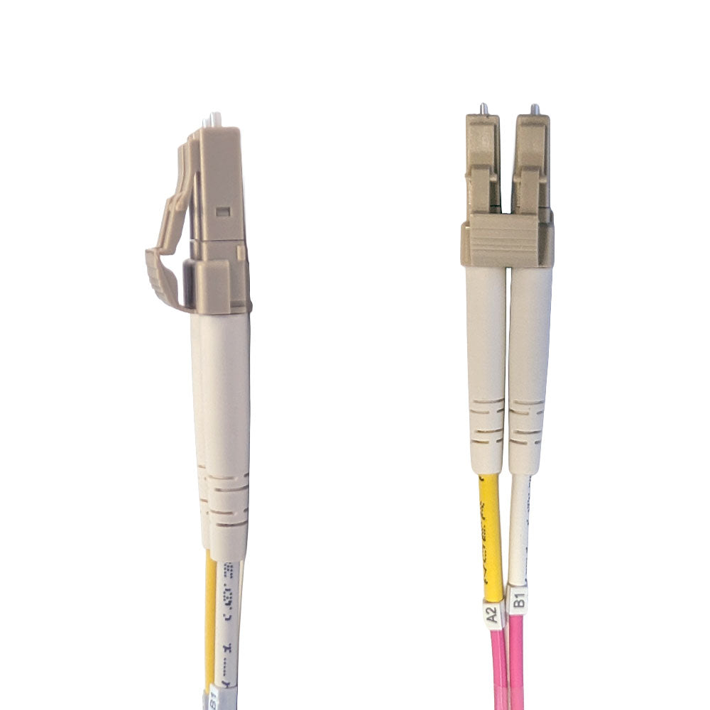 OM4 Multimode Duplex LC/LC 50 Micron - Fiber Optic Patch Cable - 2mm Jacket - LSZH/OFNR - Erika Violet