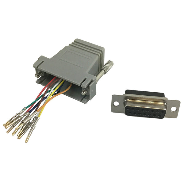 RJ45 Female to DB15 Female Modular Adapter