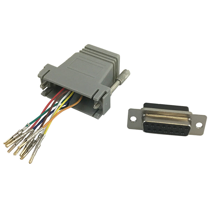 RJ45 Female to DB15 Female Modular Adapter